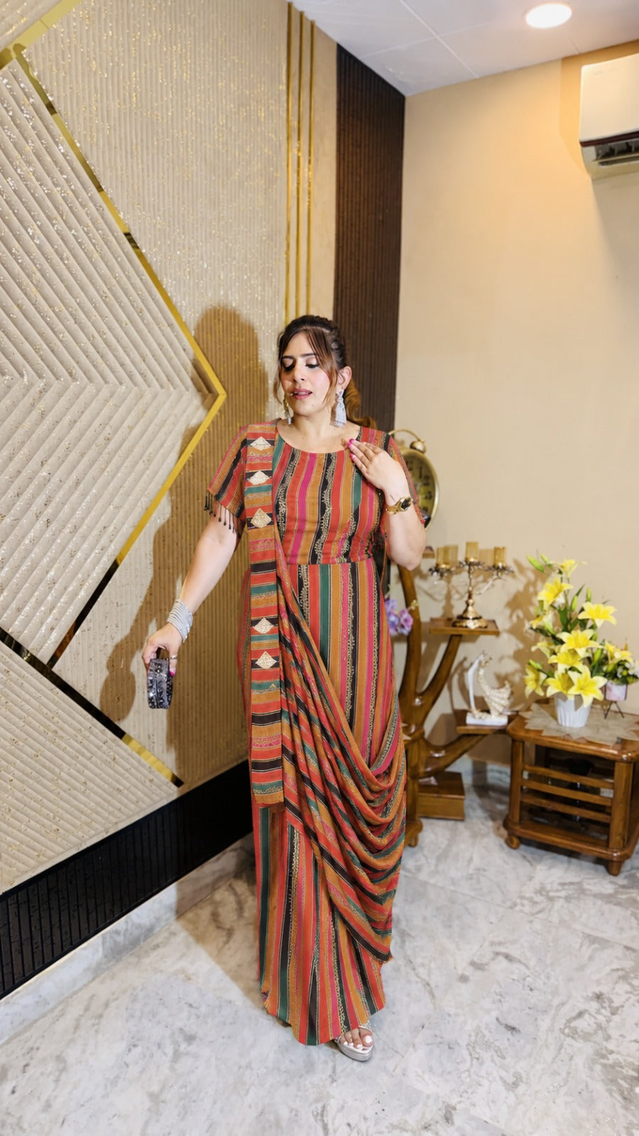 Multicolour Stripes Drape