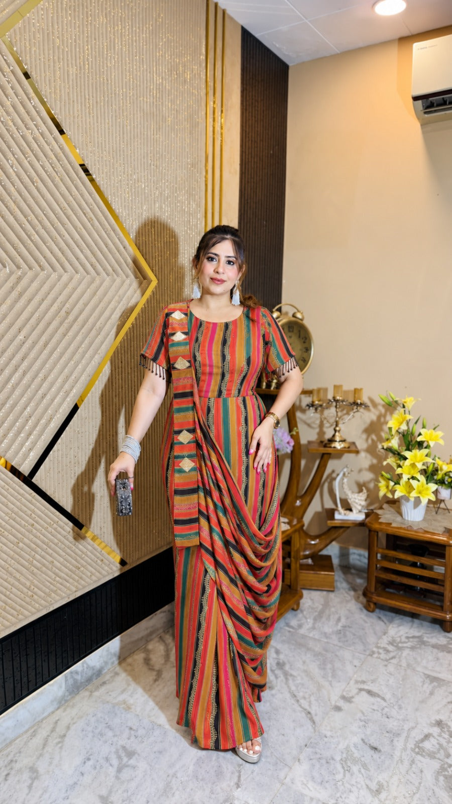 Multicolour Stripes Drape
