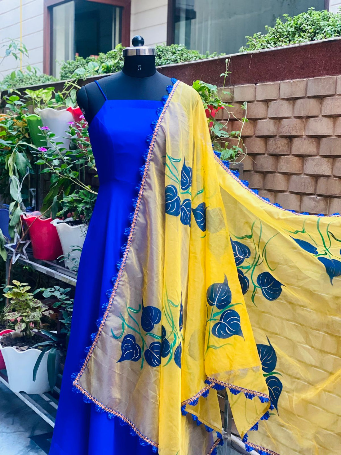 Blue & Yellow Anarkali