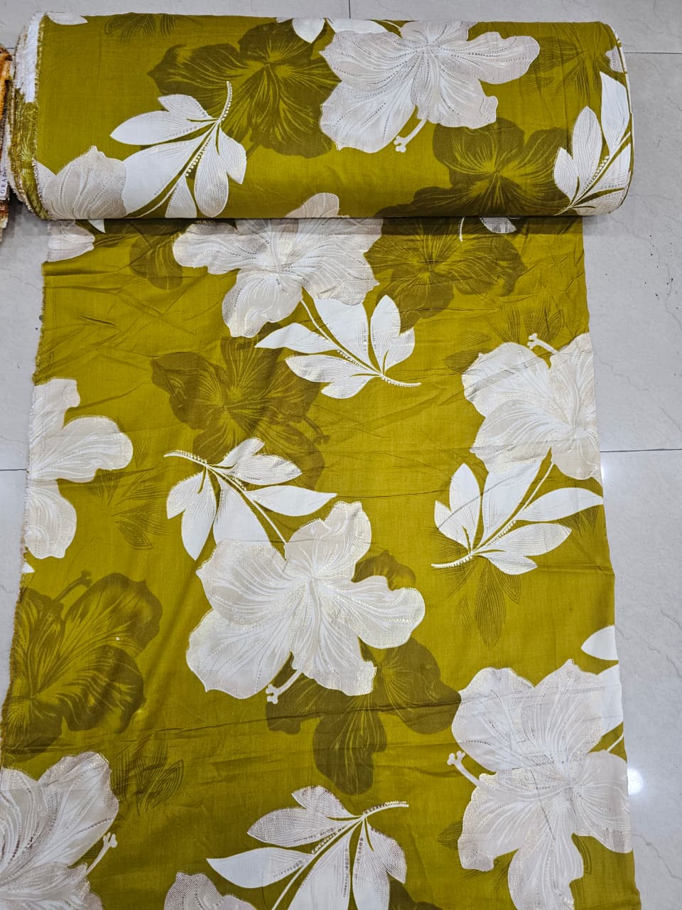 Rayon Cotton Floral Printed Fabric | Lakhina Couture - Look 10