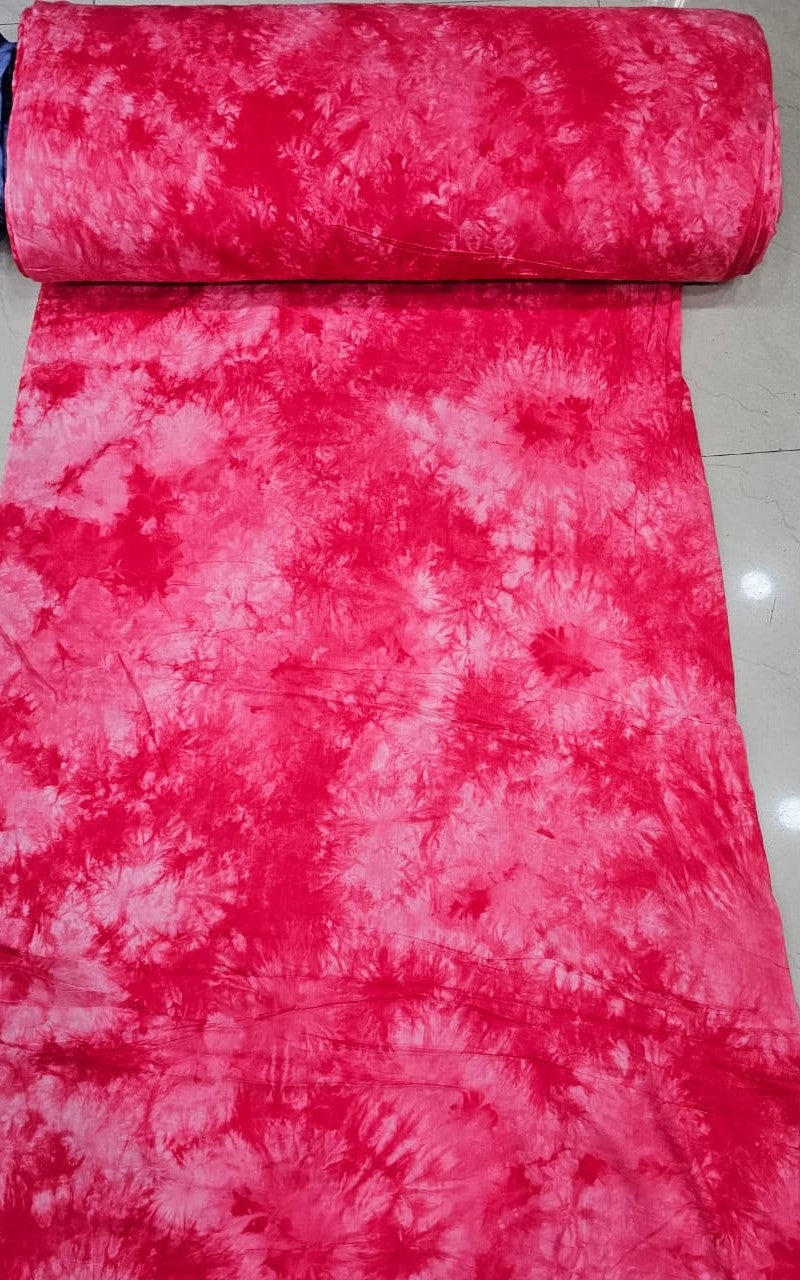 Pink Tie-Dye Cotton Fabric