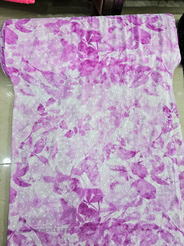 Purple Floral Chiffon Fabric