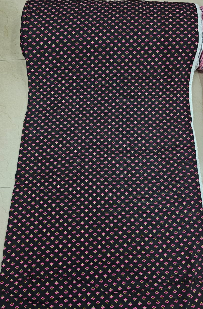 Elegant Black Pure Cotton Fabric