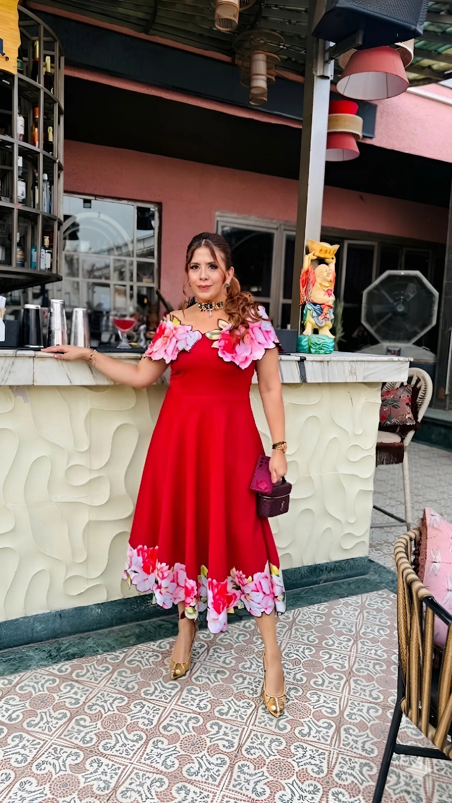 Cherry Martini Midi Dress