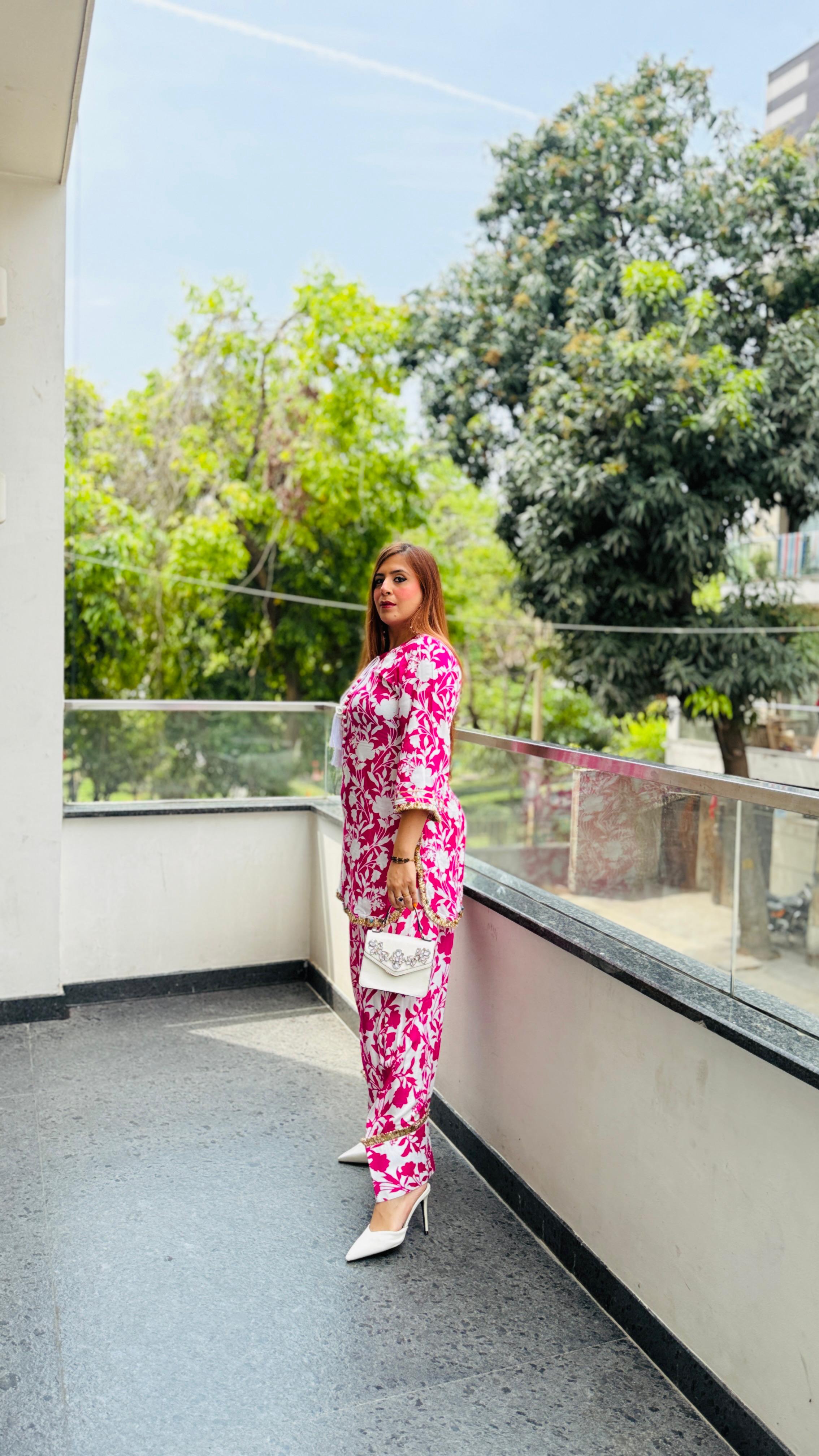 Pink Mul Farshi Co-Ord