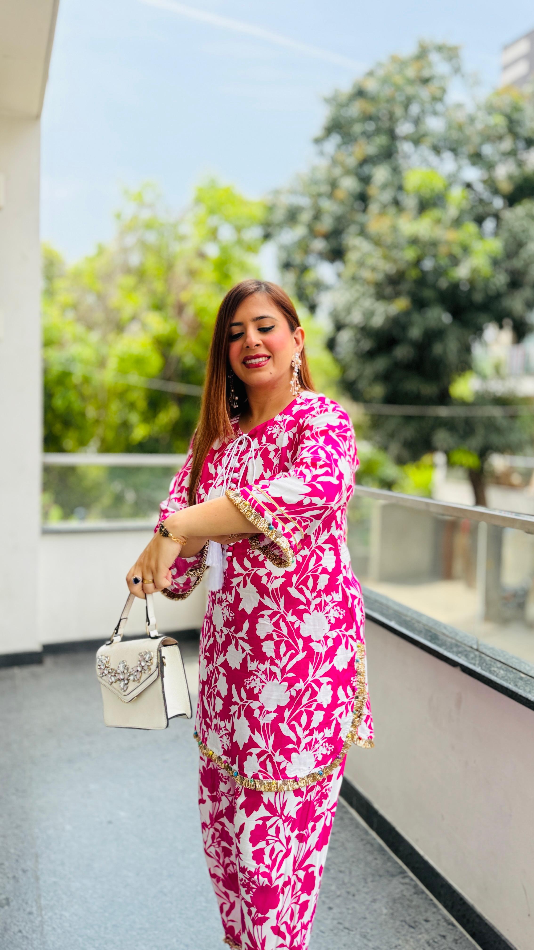 Pink Mul Farshi Co-Ord