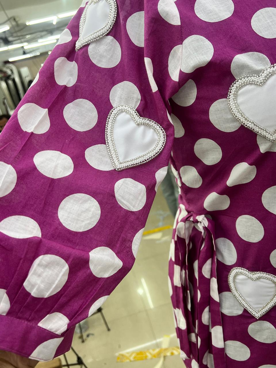 Purple Polka Dot Heart Top