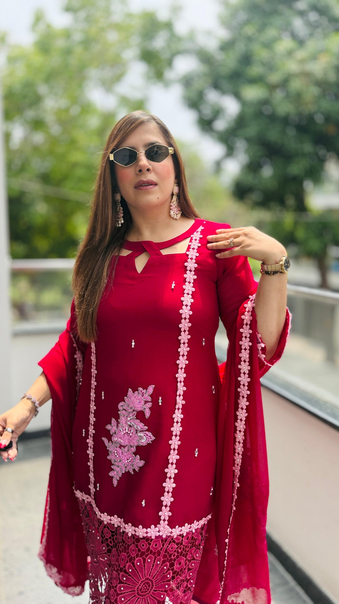 Hania Lace Work Suit