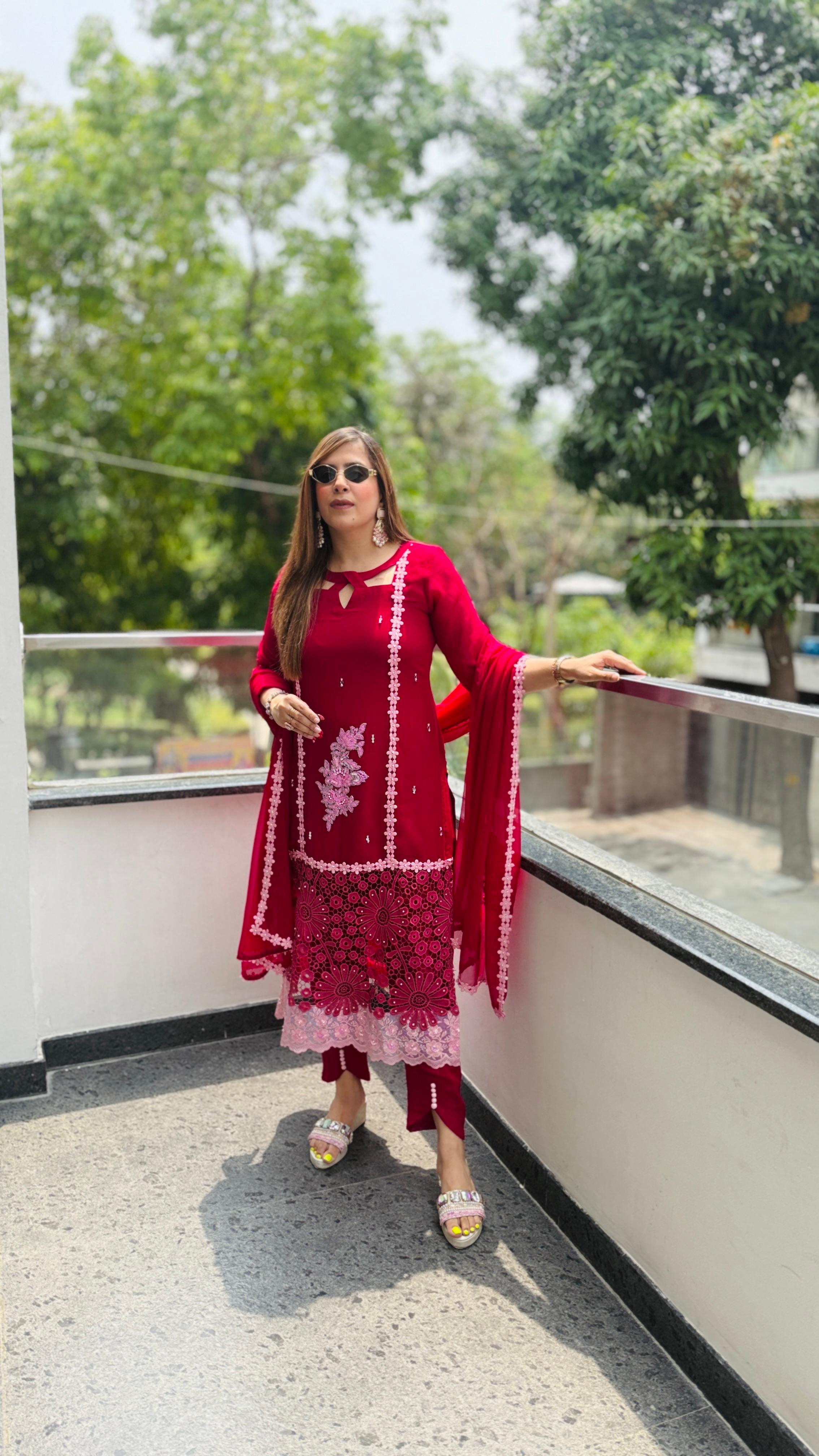 Hania Lace Work Suit