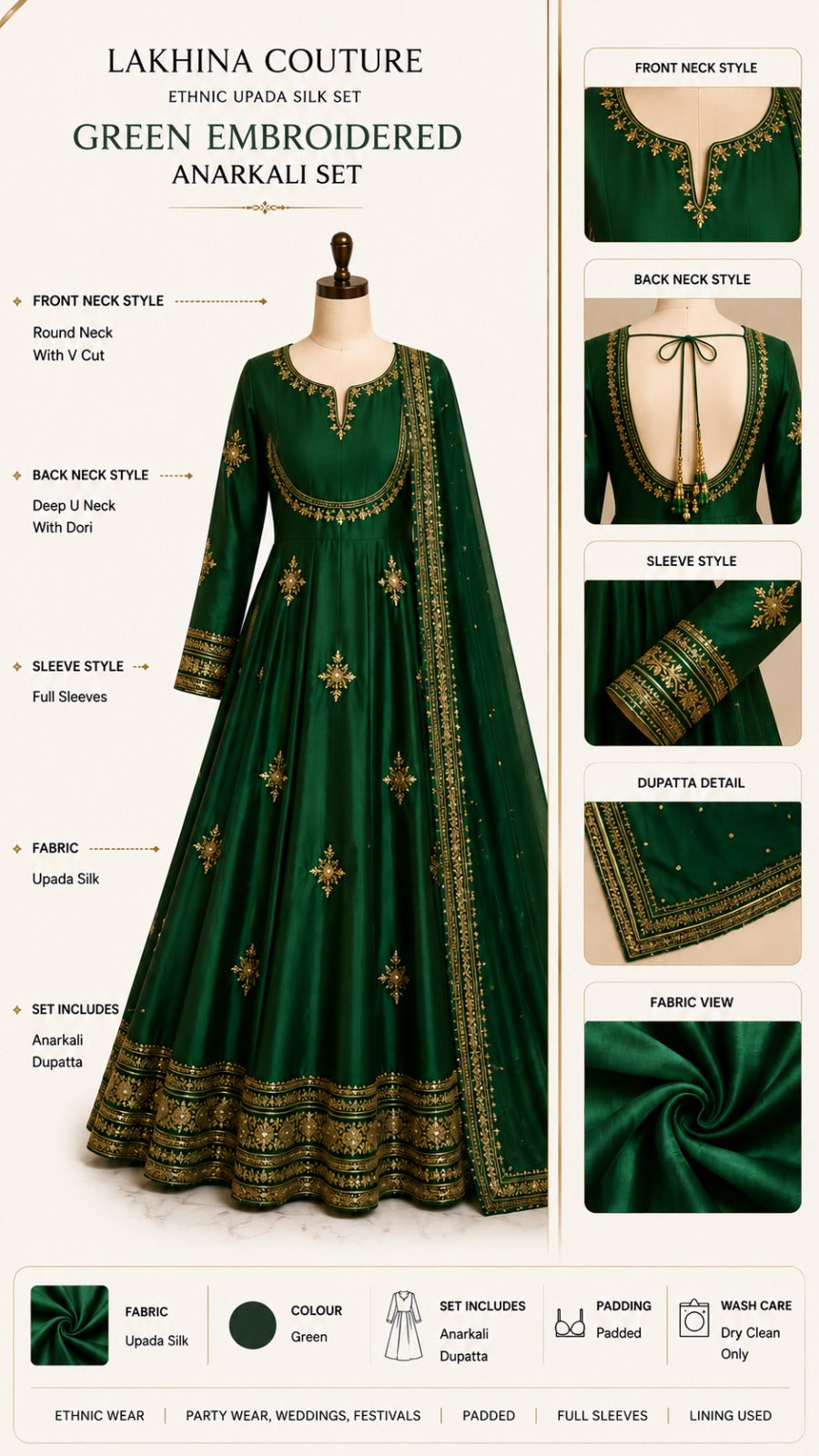 Emerald Aura Anarkali Set