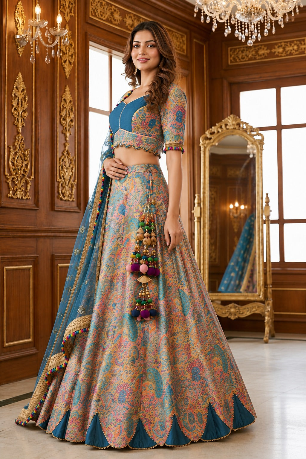 Peacock Silk Lehenga