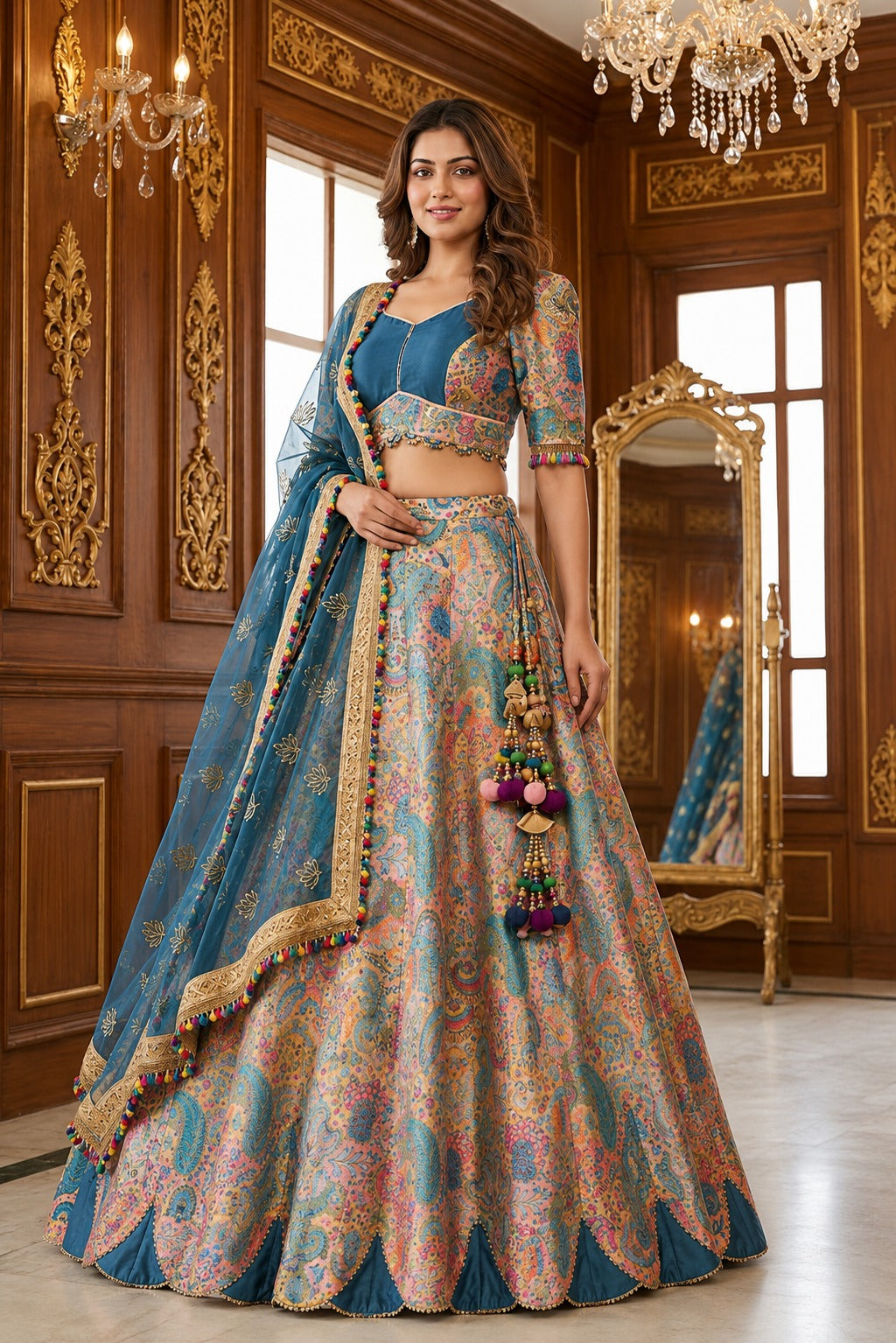 Peacock Silk Lehenga
