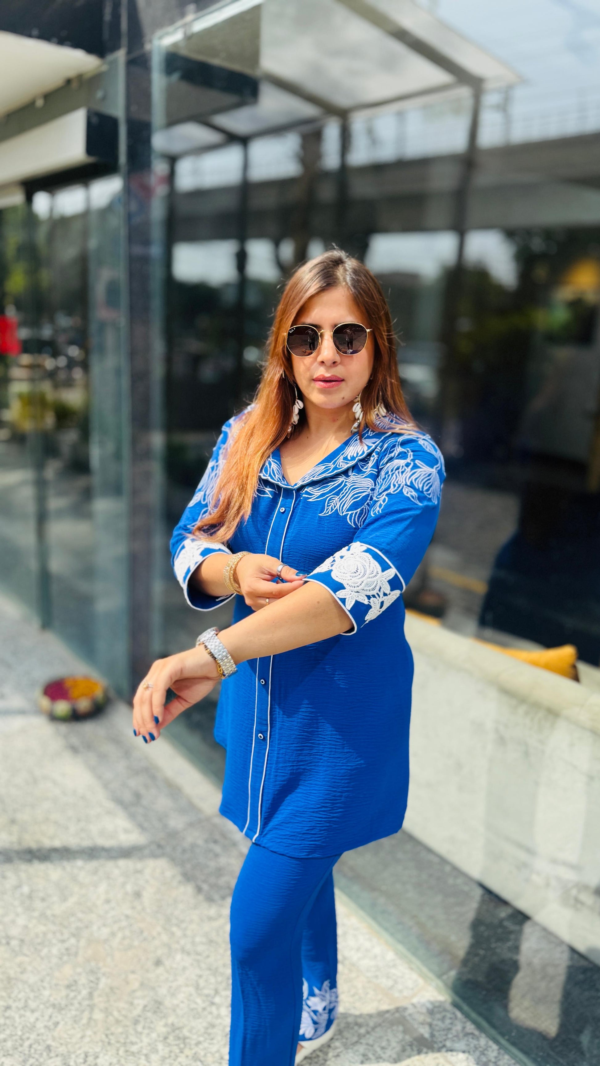 Cute Crushed Cotton Co-Ord | Lakhina Couture - Look 5