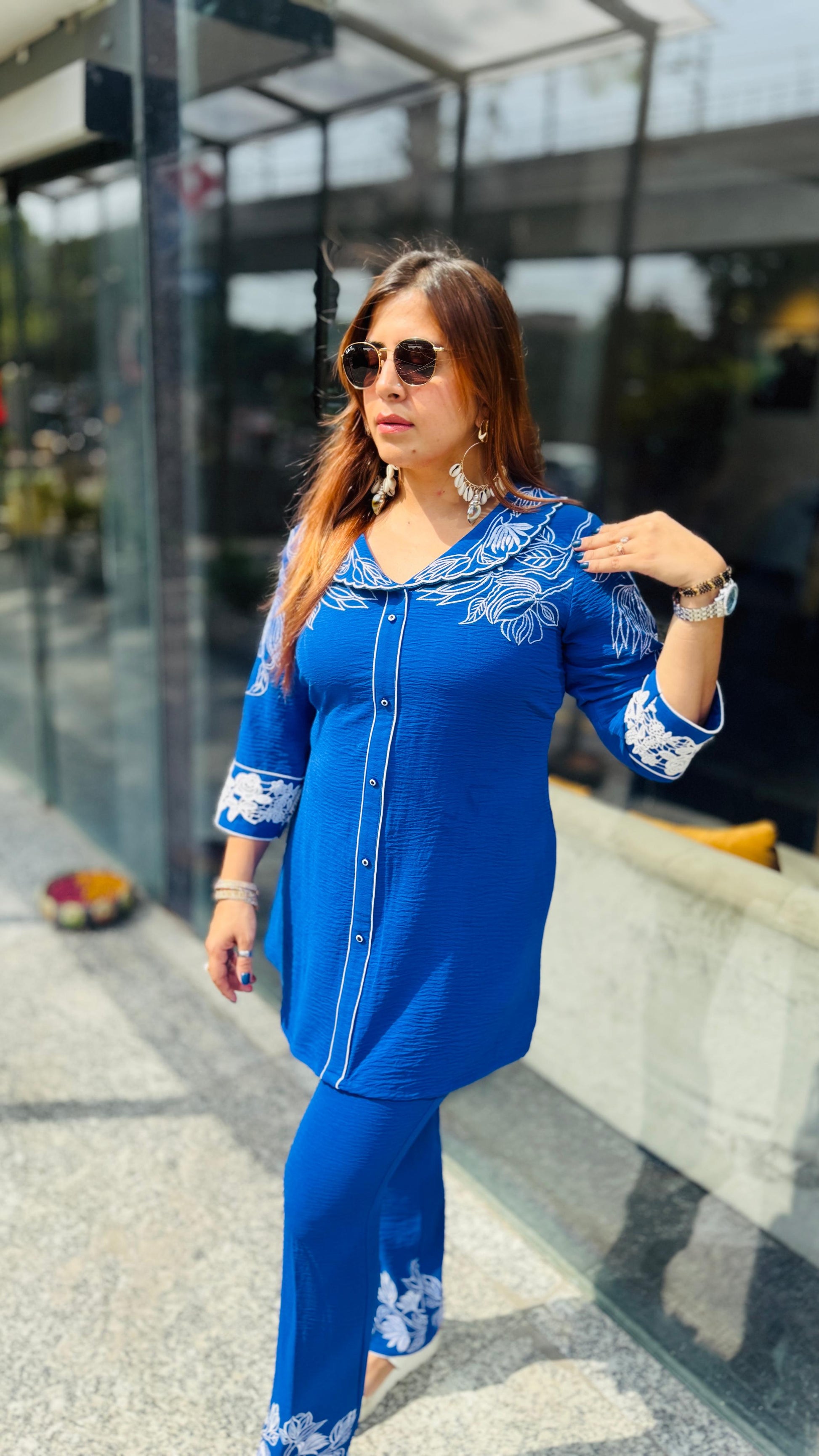 Cute Crushed Cotton Co-Ord | Lakhina Couture - Look 3