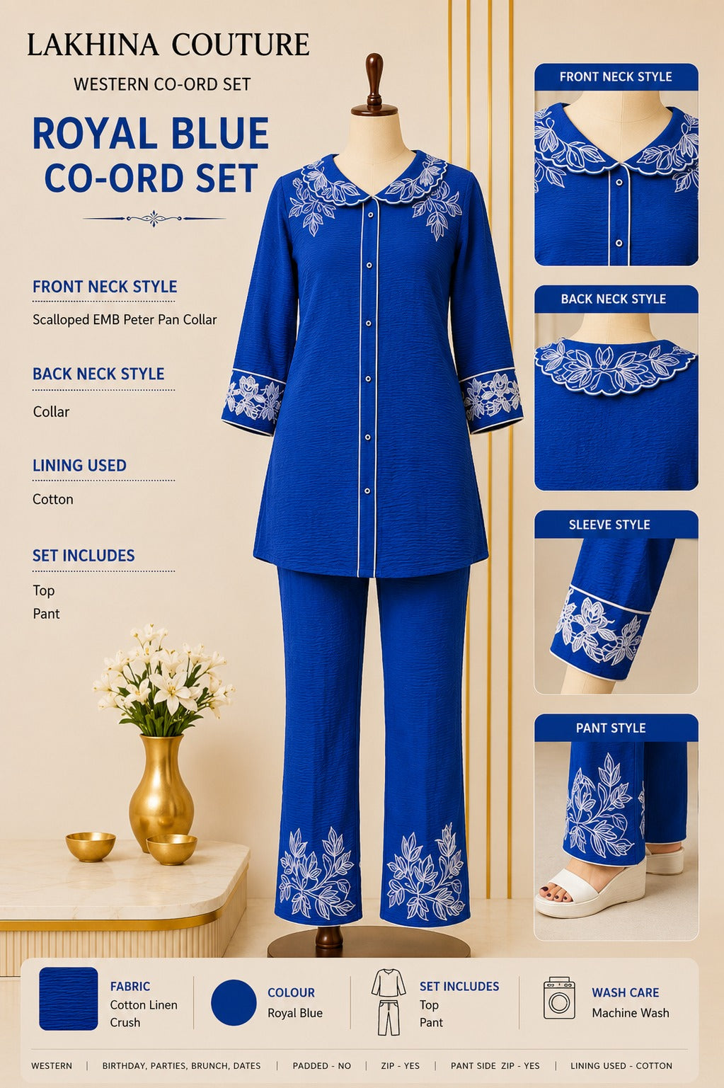 Cute Crushed Cotton Co-Ord | Lakhina Couture - Look 6