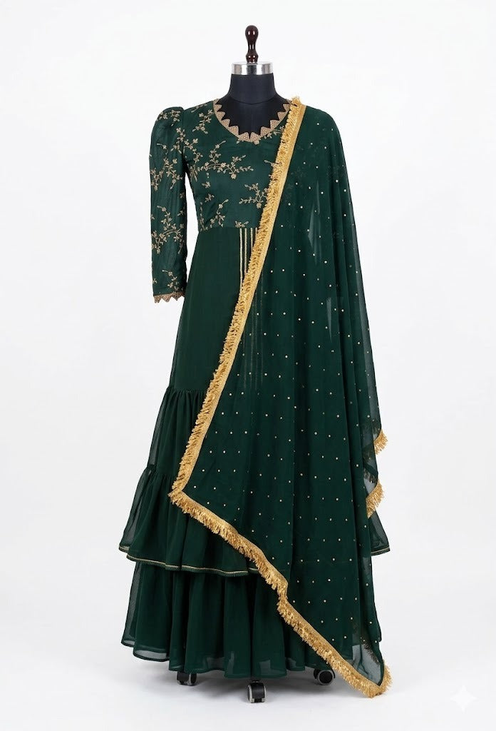 Bottle Green Lehenga