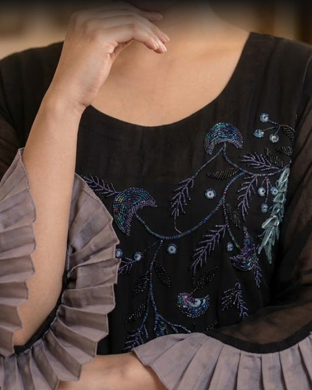 Black Embroidered Kurti