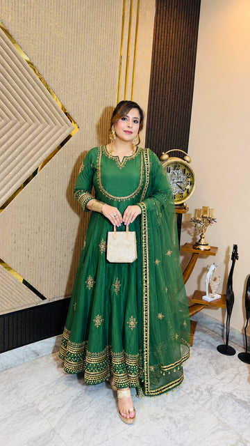 Emerald Aura Anarkali Set