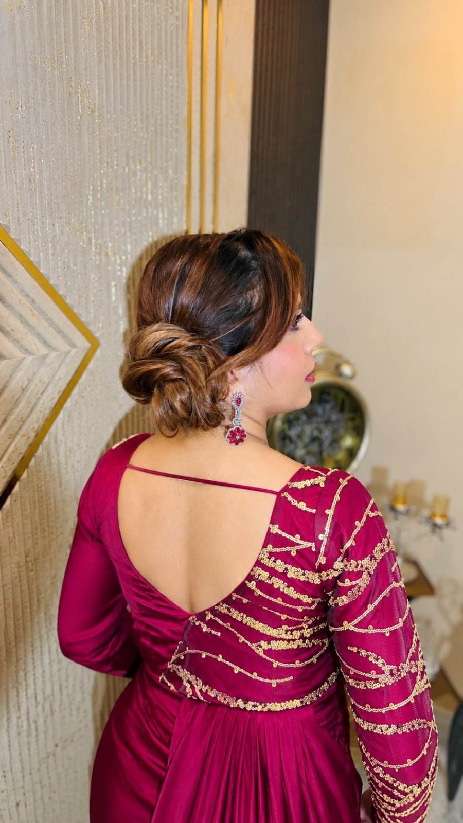 Wine Sequin Summer Drape