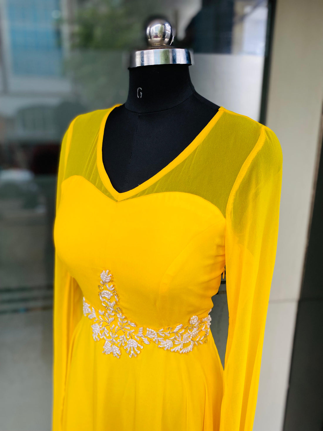 Yellow Embroidered Gown