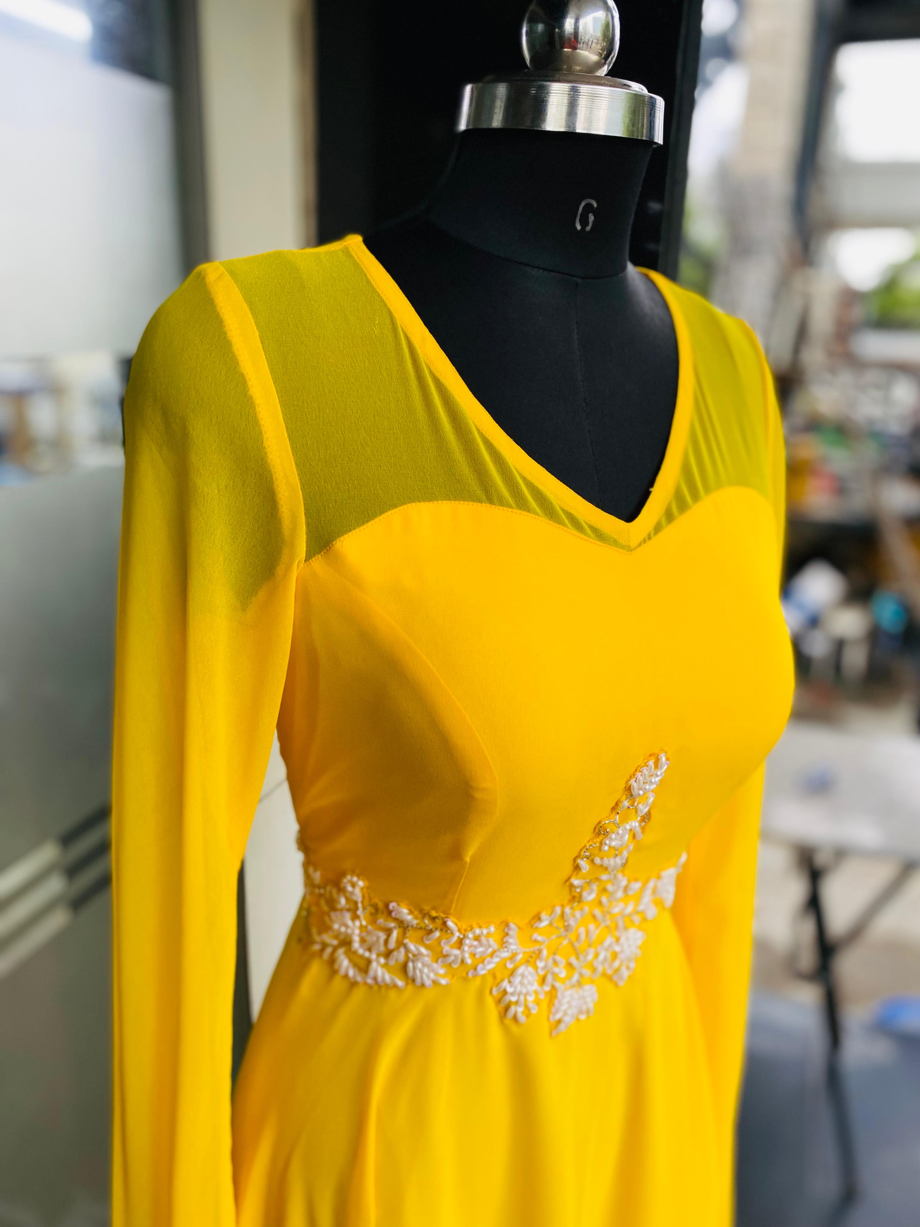 Yellow Embroidered Gown