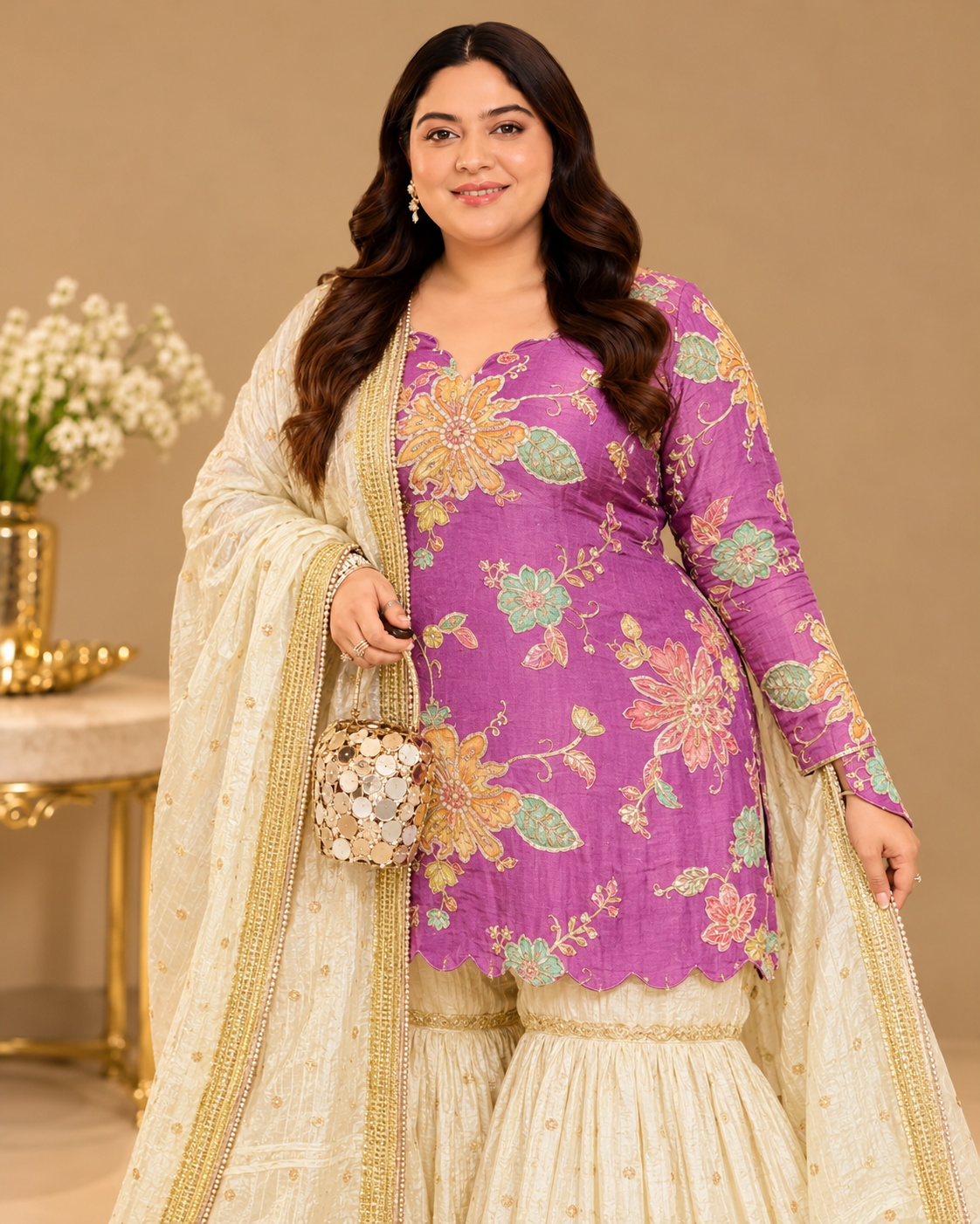 Gulabi Bagh Magenta Garara Set