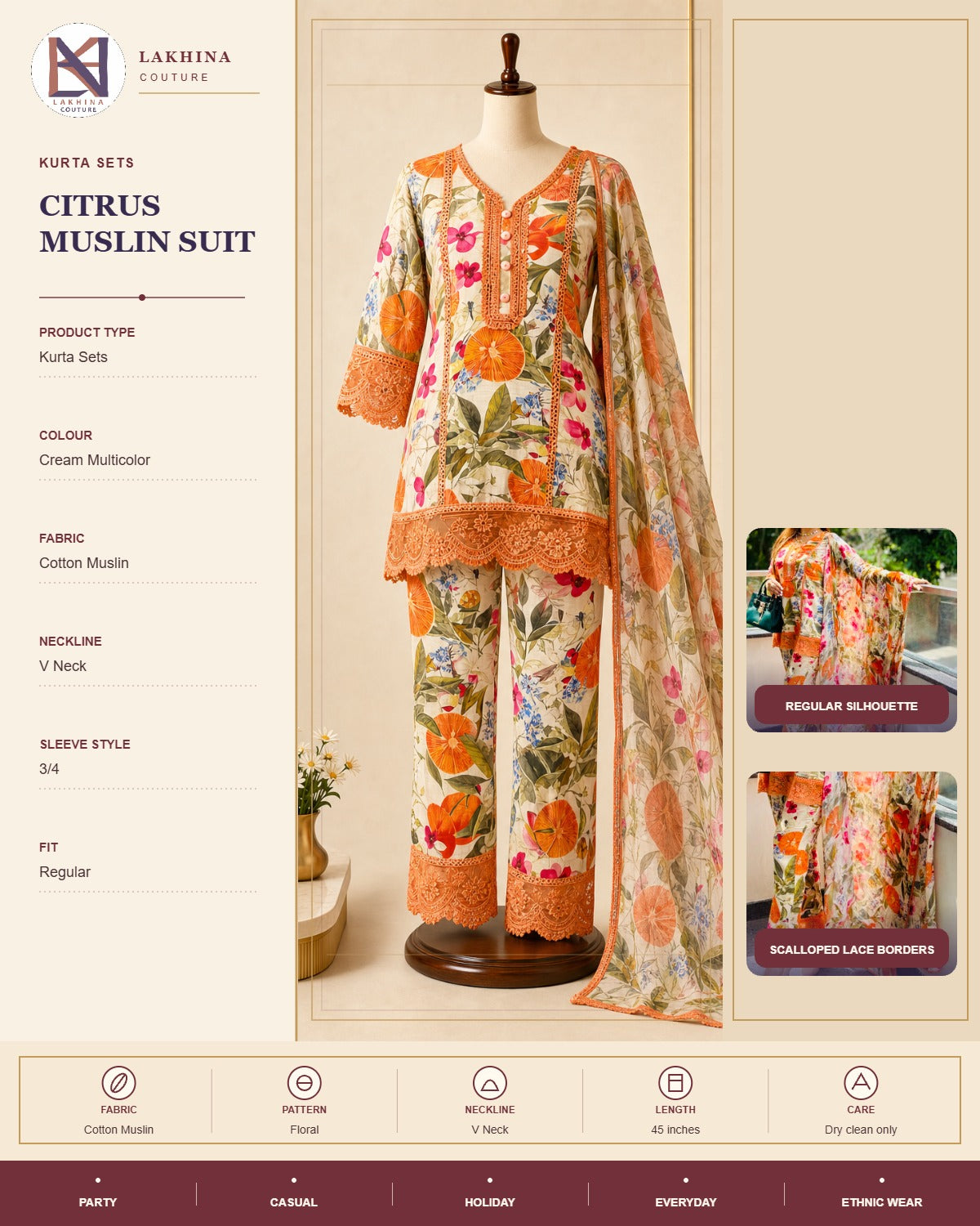 Citrus Muslin Suit