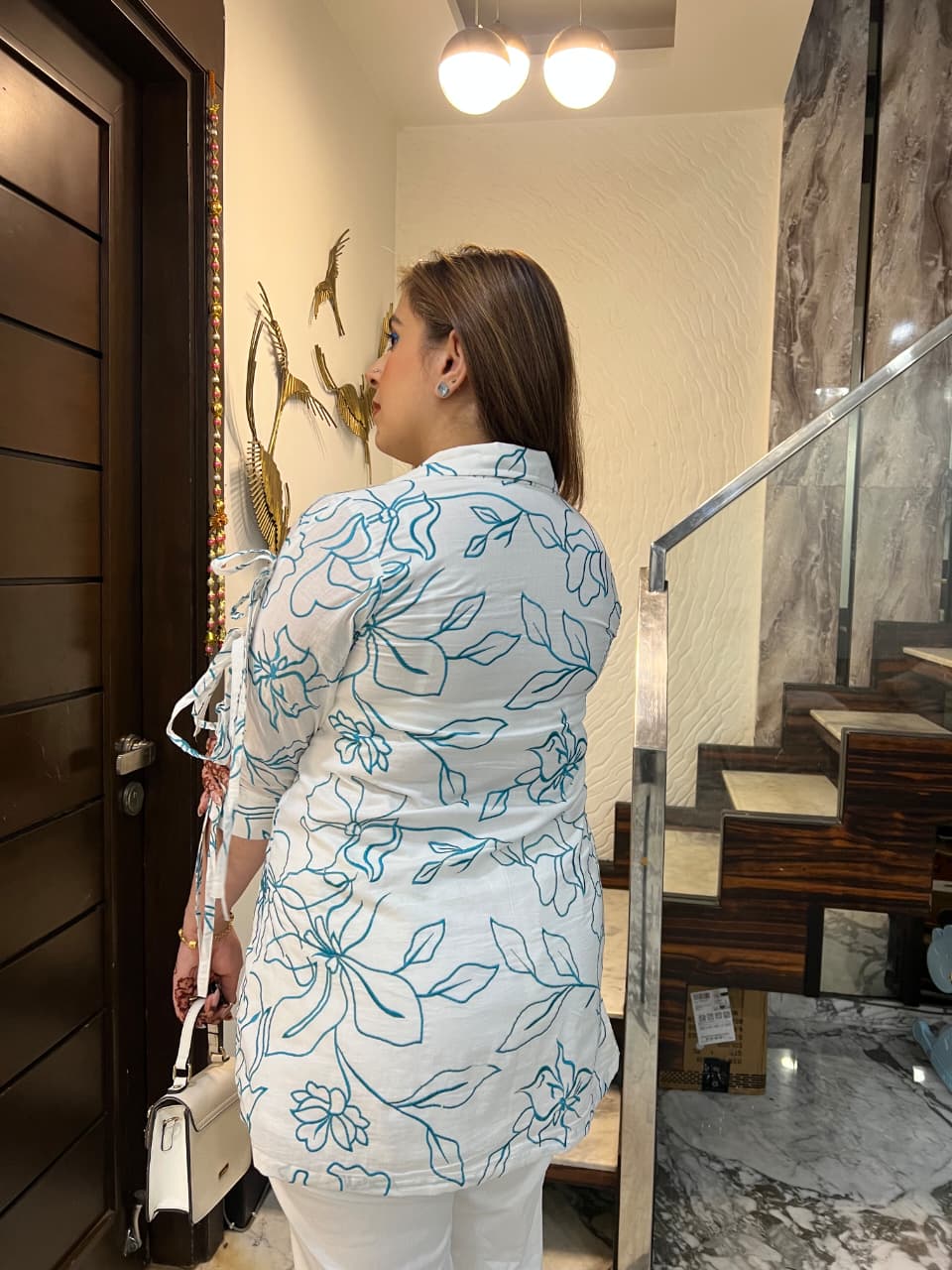 Turquoise Bliss Shirt | Lakhina Couture - Look 4