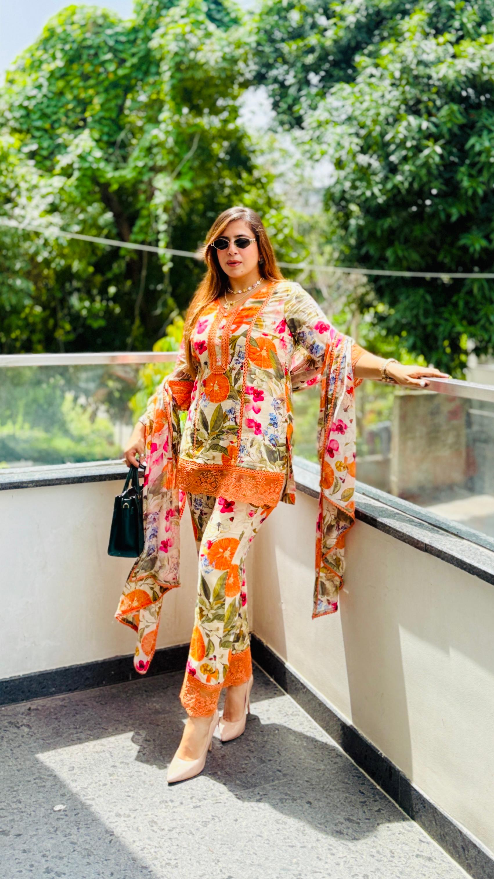 Citrus Muslin Suit