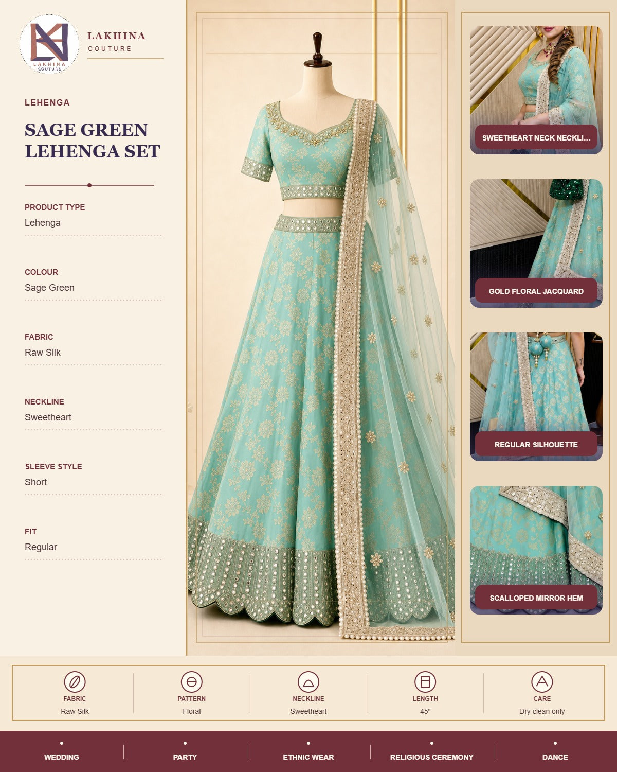 Sage Green Lehenga Set