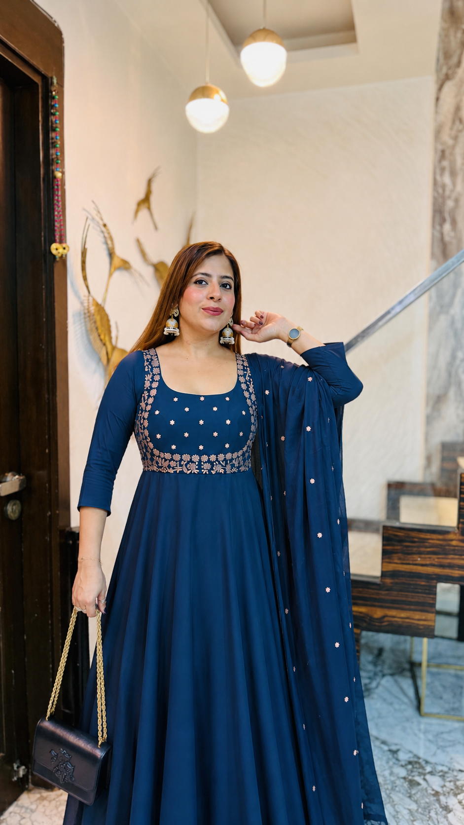Teal Symphony Anarkali | Lakhina Couture - Look 5