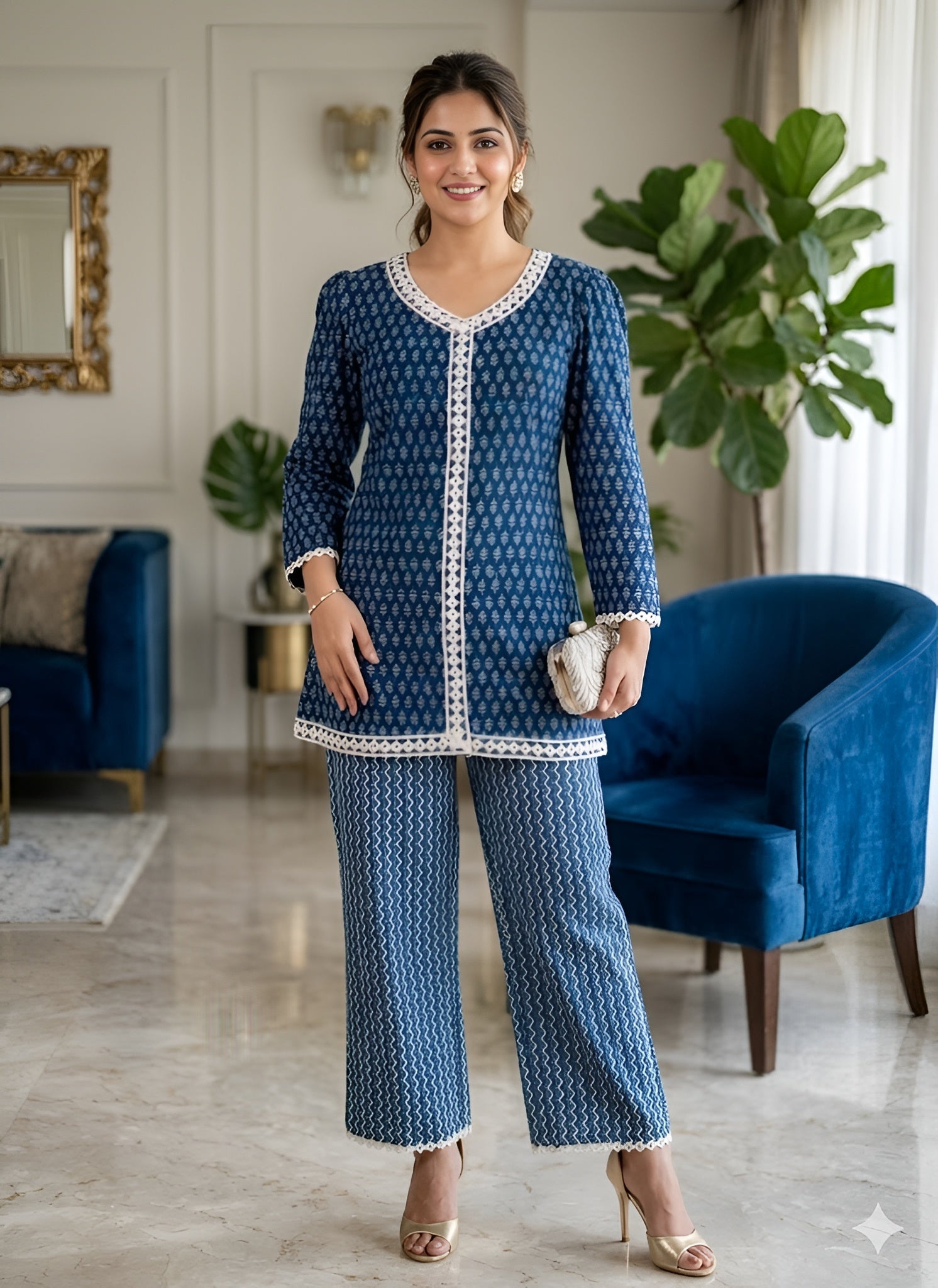 Blue Batik Co-Ord