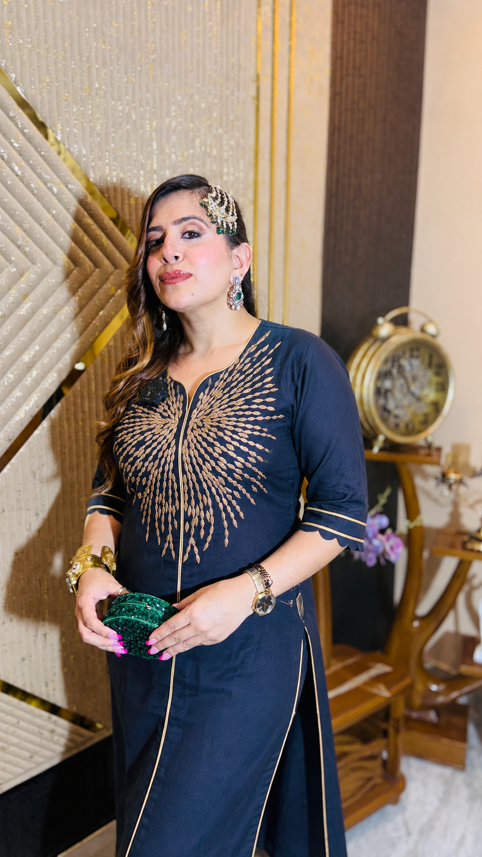 Navy Blue Suit With Dupatta