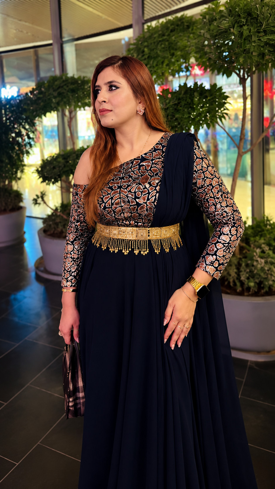 Navy Blue  Sparkling Drape