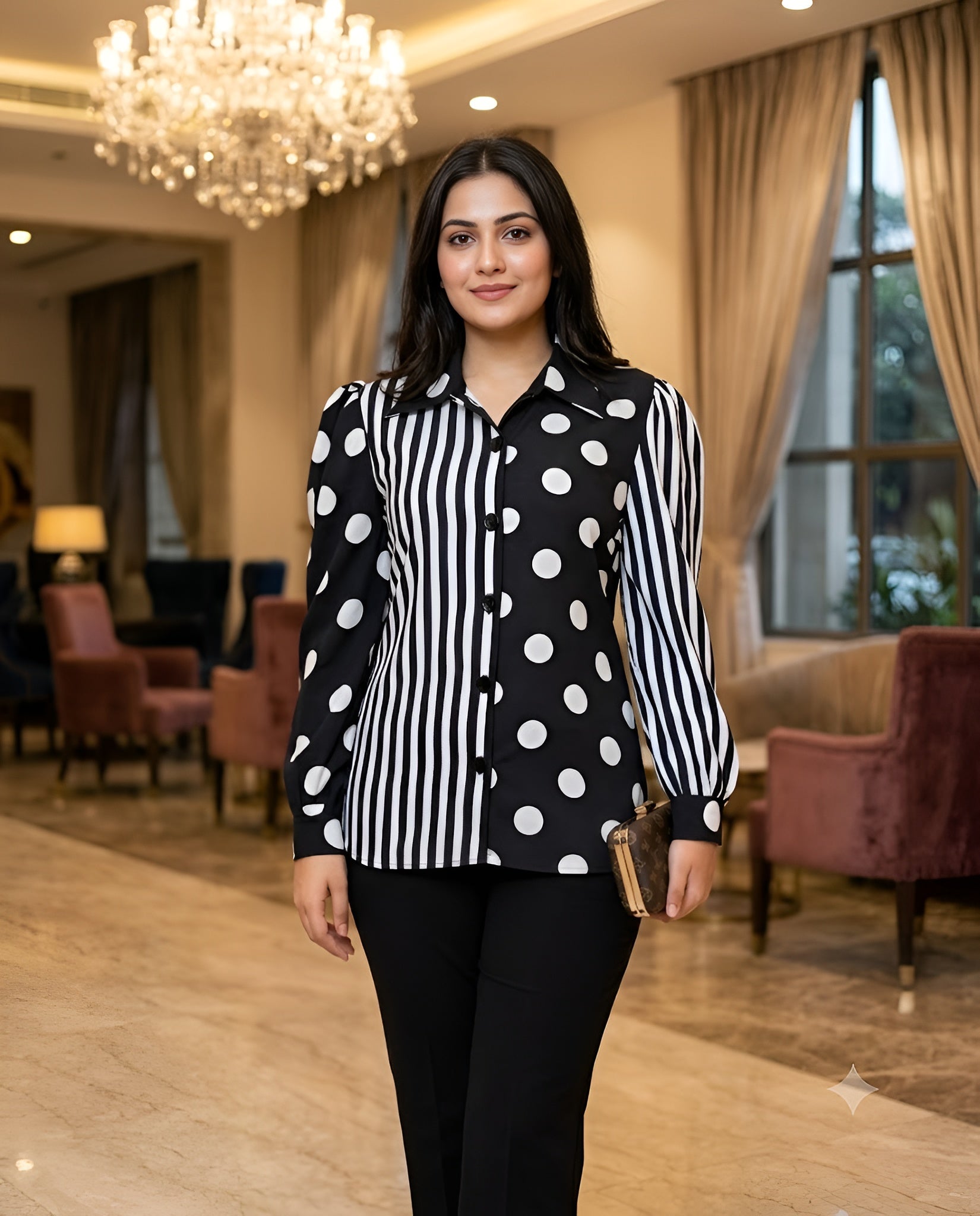 Monochrome Polka Dot Shirt