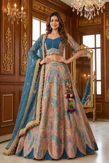 Peacock Silk Lehenga