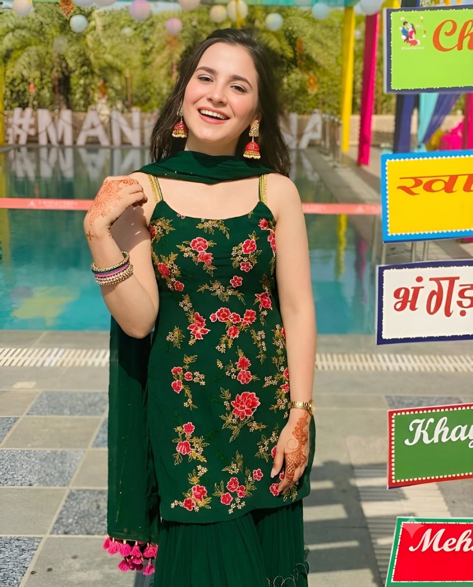 Green Embroidered Suit