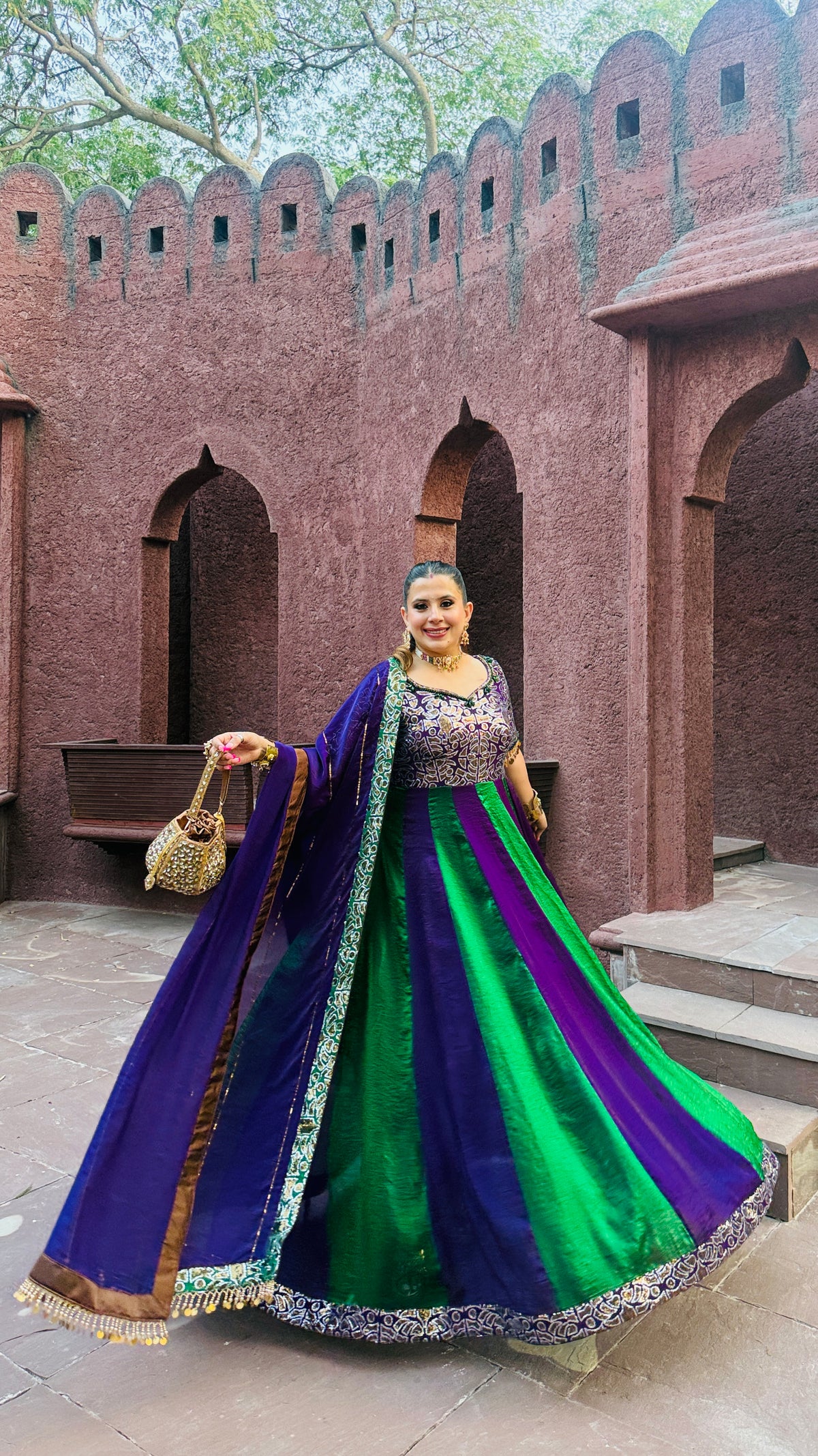 Emerald Nocturne Sequinned Anarkali Set