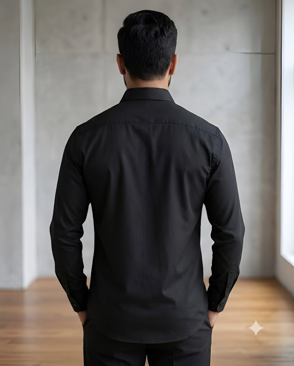 Midnight Charm Black Embroidered Shirt