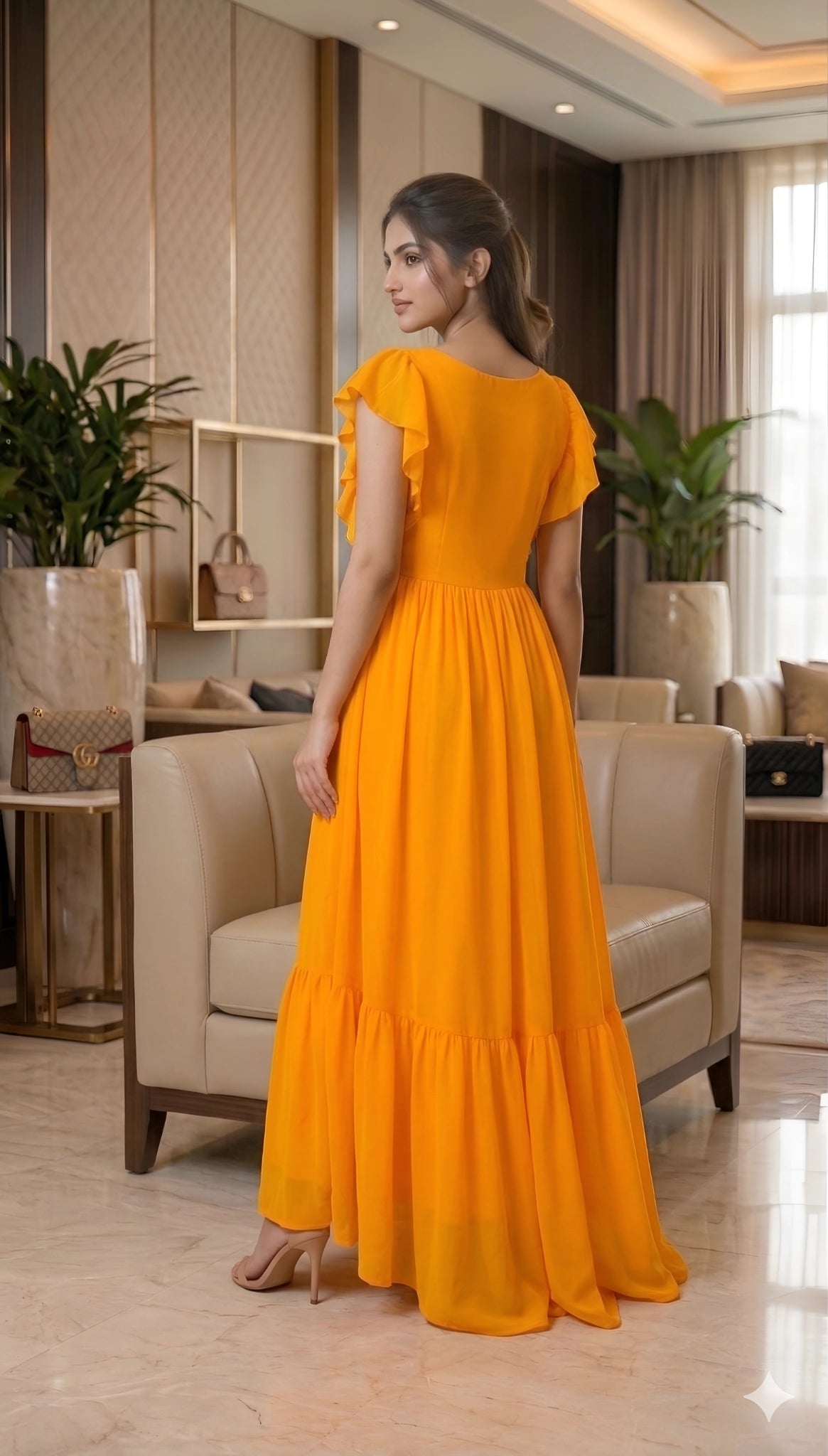 Yellow Ruffle Maxi