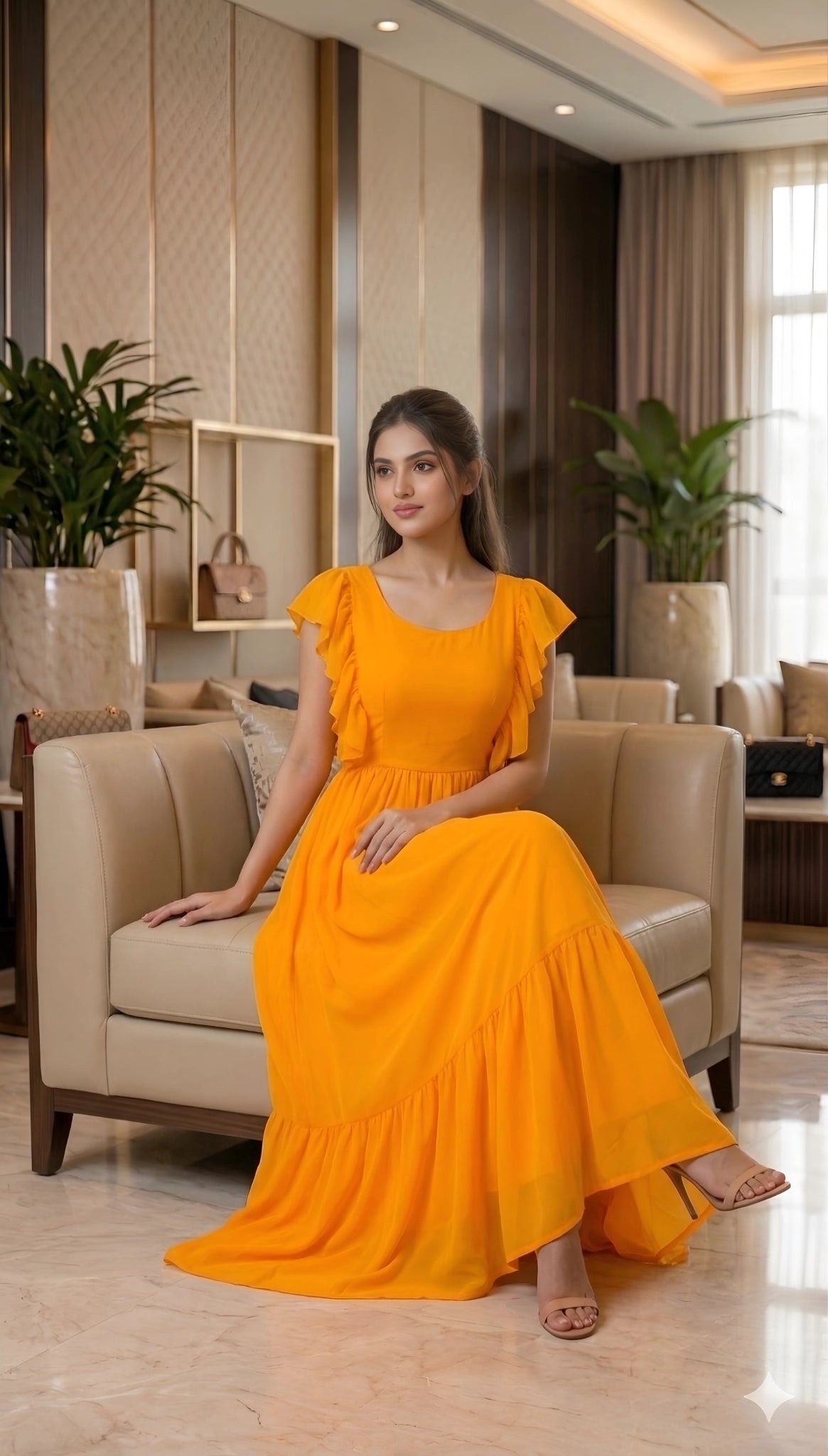 Yellow Ruffle Maxi