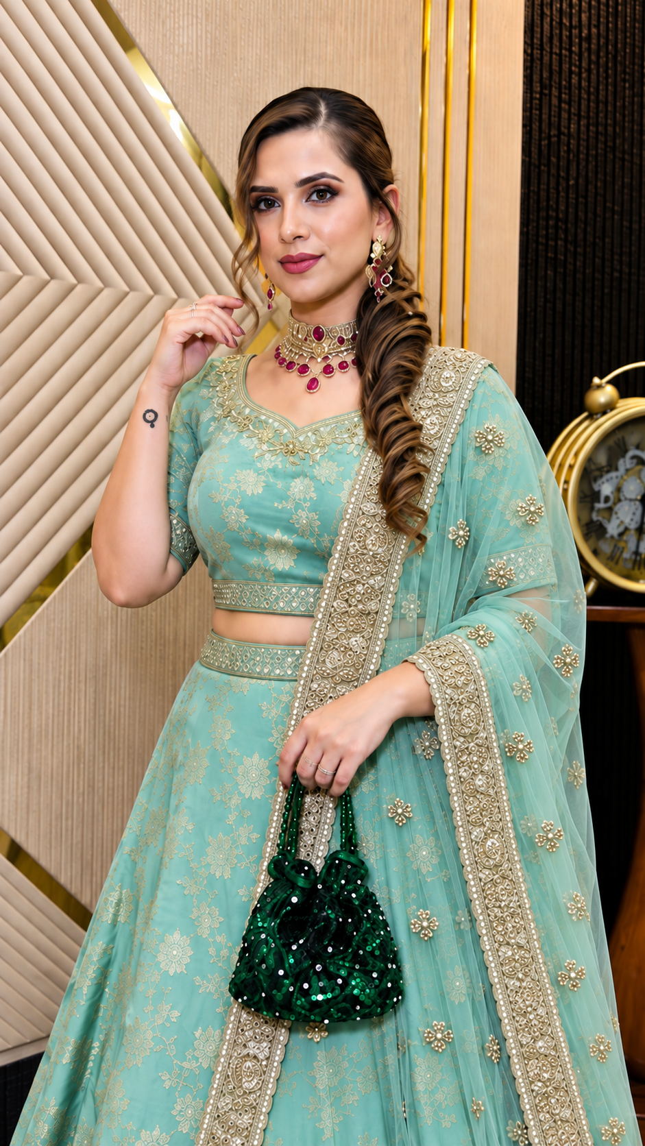 Sage Green Lehenga Set