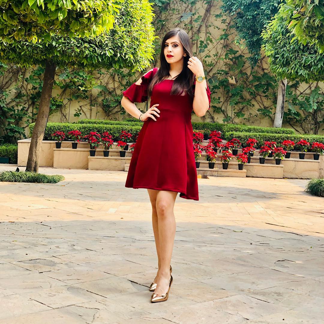 Lycra Maroon Dress
