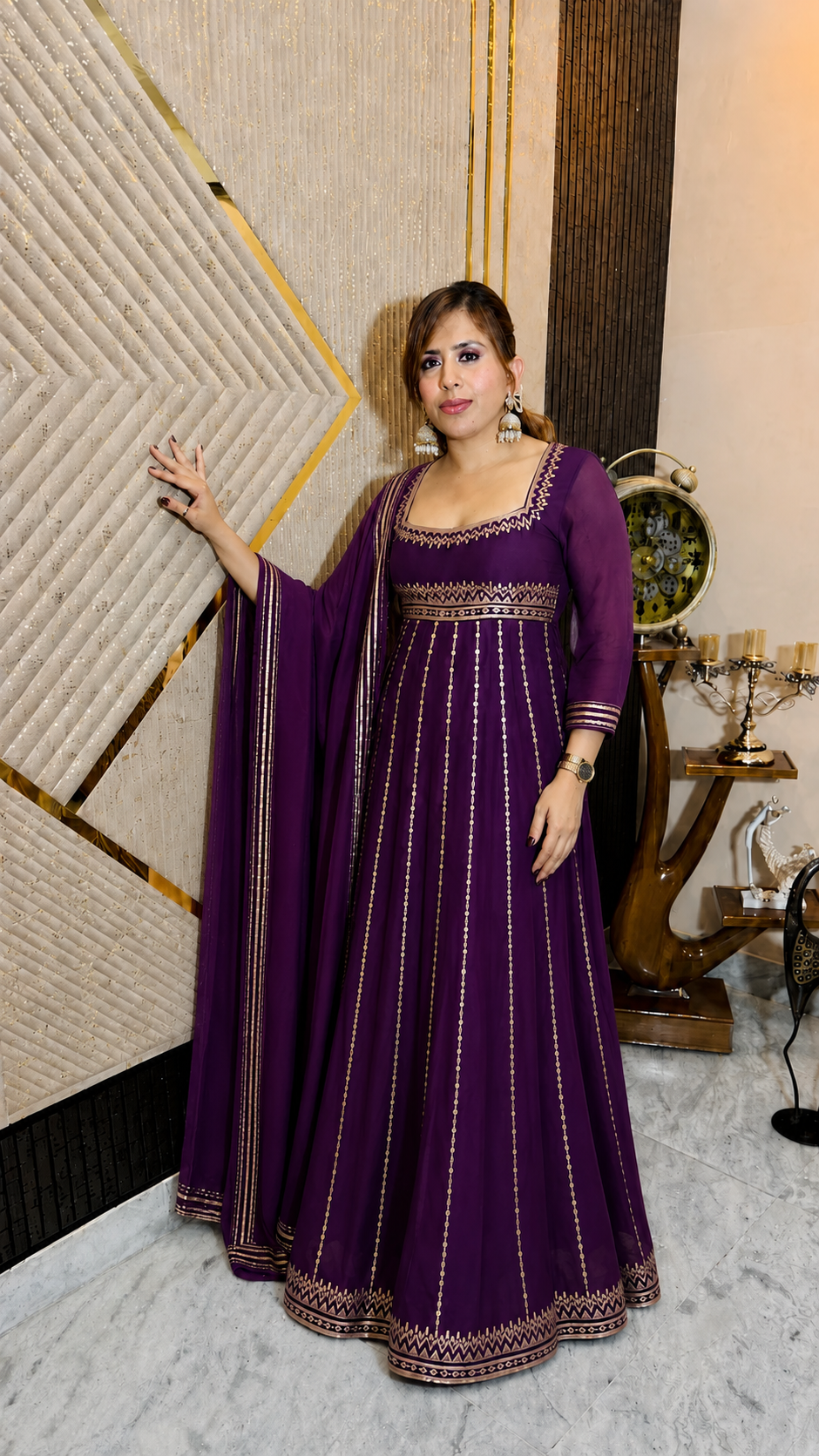 Purple Desire Anarkali Set | Lakhina Couture
