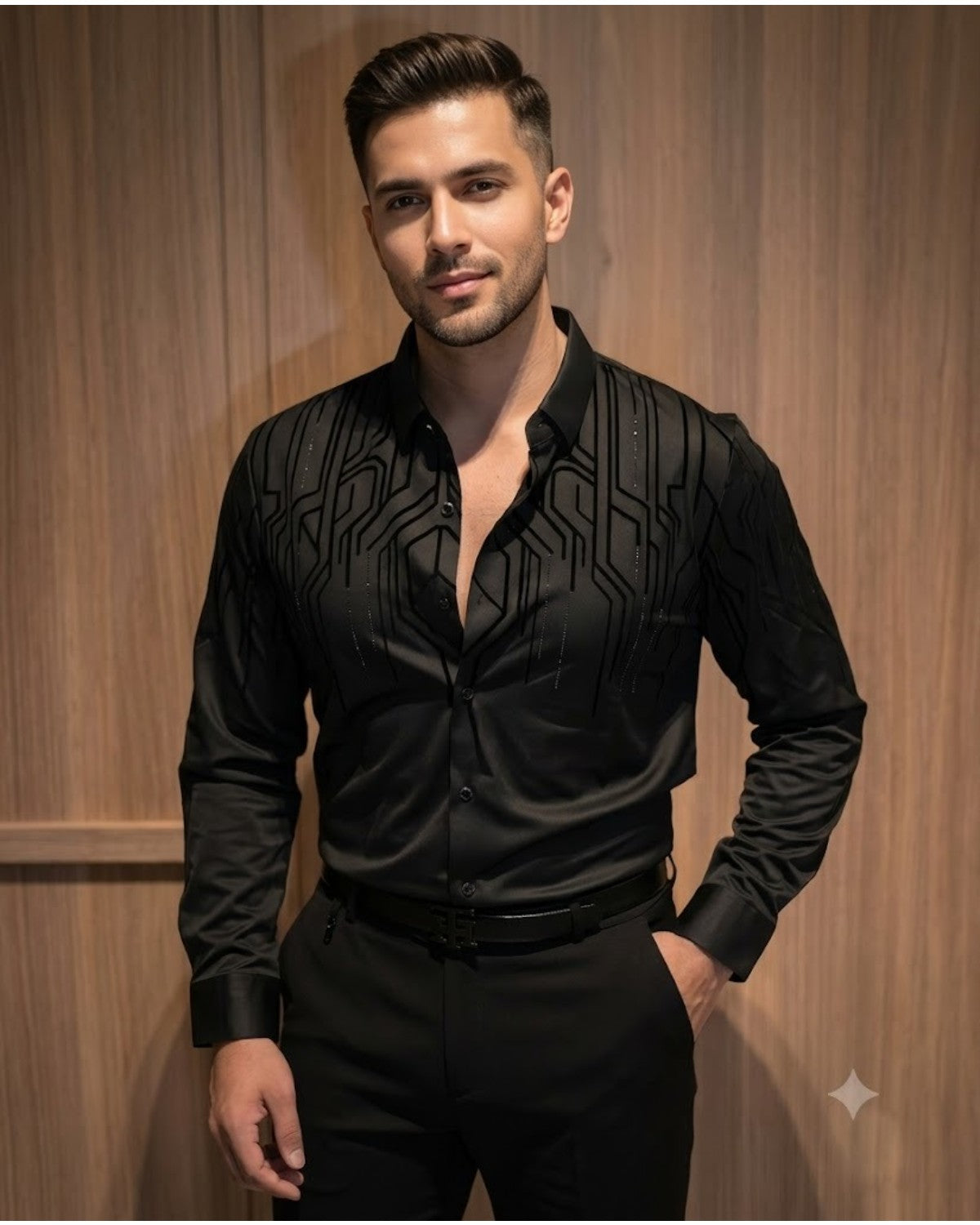 Midnight Geometry Black Shirt