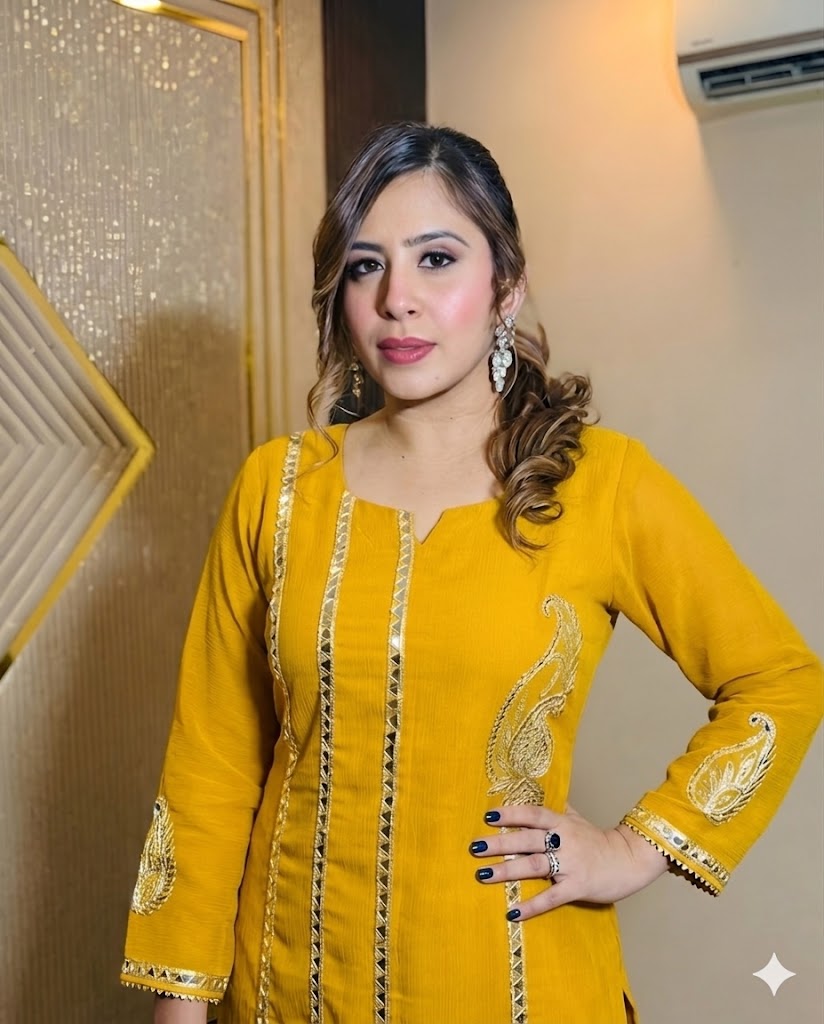 Yellow Georgette Suit