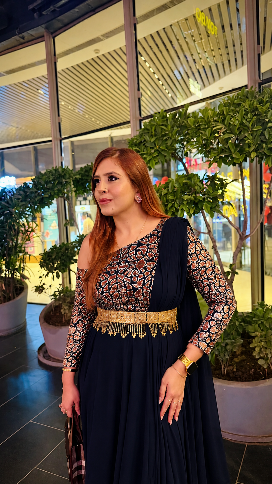 Navy Blue  Sparkling Drape
