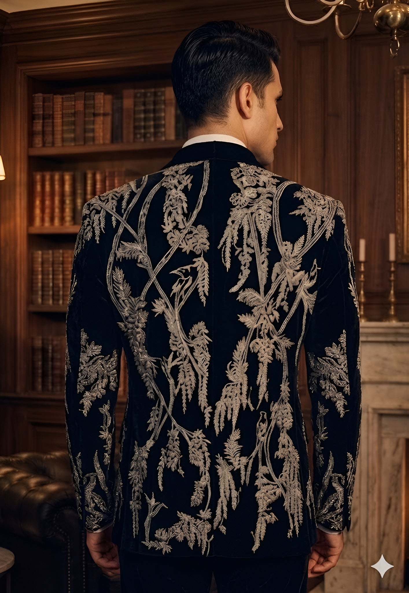 Noir Regal Embroidered Tuxedo Set