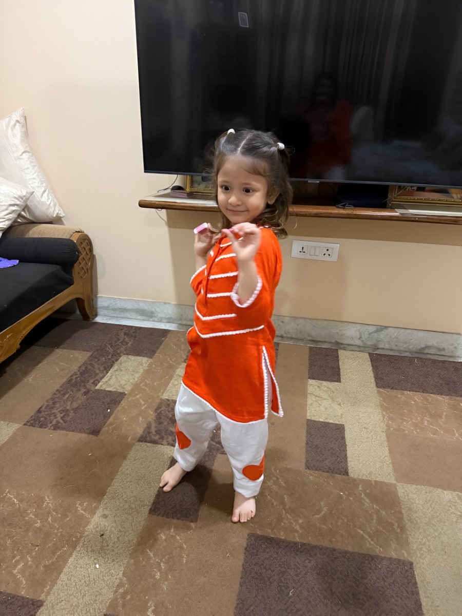 Sunlit Charm Orange Kurta Set