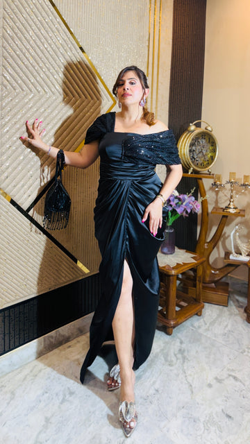 Black Birthday Drape Gown